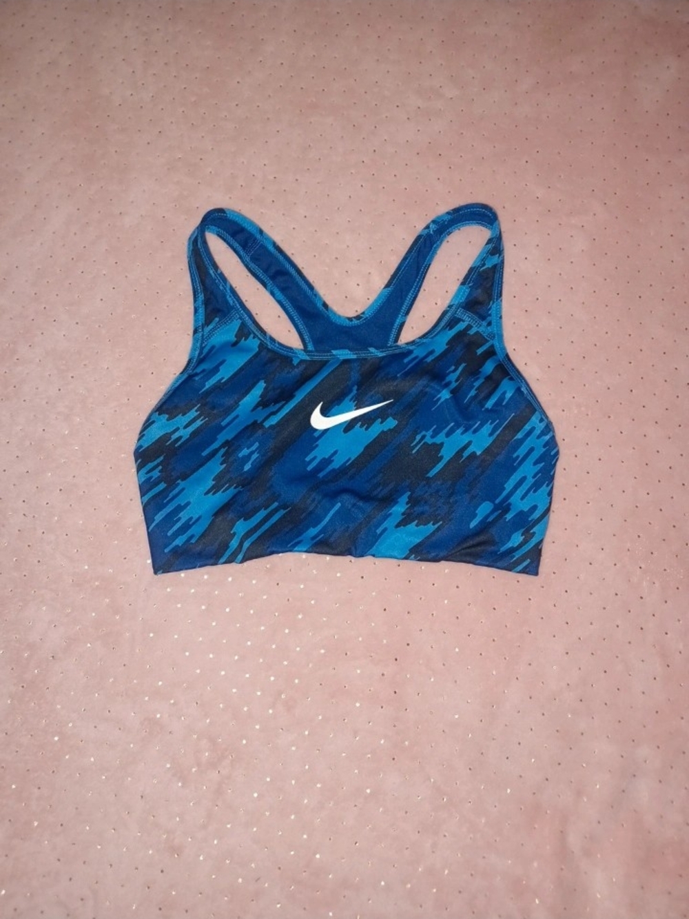 Nike Blue Camo Racerback Sports Bra Top